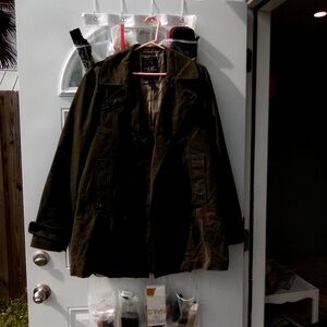 Dark Green Double-Breasted Coat